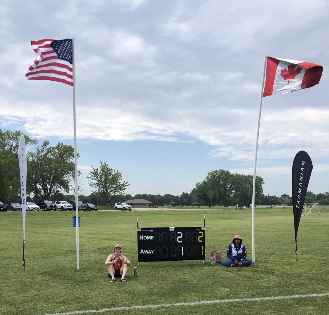 AFLCanada's tweet photo. Tight tussle in the first quarter of the #49PC development match.
The US takes a slender lead into the first break over our Midnight Suns. https://t.co/jgJr9oHFSA