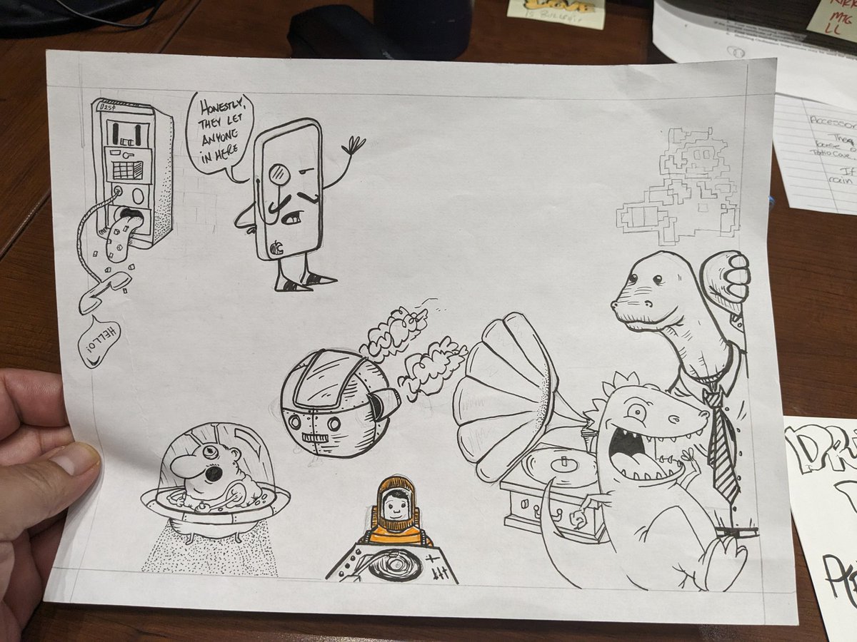 ElBorrachon13's tweet photo. not finished yet. collab w cowprker #phlip #philmartinezart #independentartist #fortworthartist #panthercityart #inkdrawing #sketchbook #characterdesign #doodling #doodlesofinstagram #chicanoartist #sketchbook #makegoodart #makemoreart#collaboration #collab #randomwordgenerator https://t.co/1F593lzHLy
