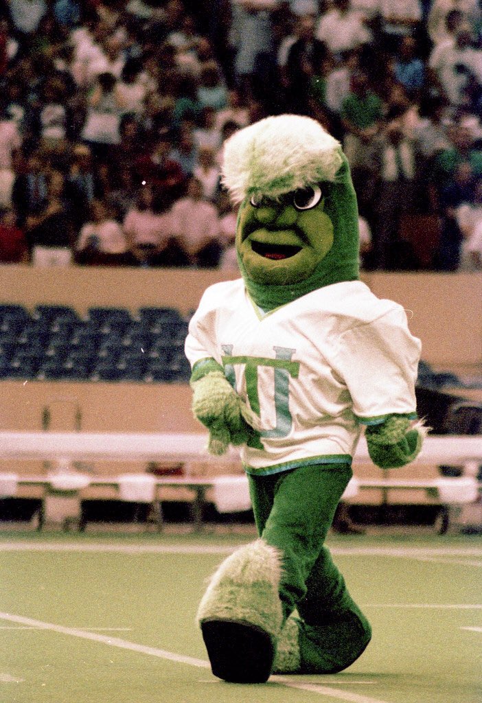 GreenWaveMan's tweet photo. Dear @GreenWaveFB @TulaneAthletics @Tulane_AD I love Riptide but I really think we need to tweak the facial features to make him look more like the #AngryWave and bring him back !!! We can have 2 football mascots (3 if you count me 😂) !!! https://t.co/alLfpFi1CW