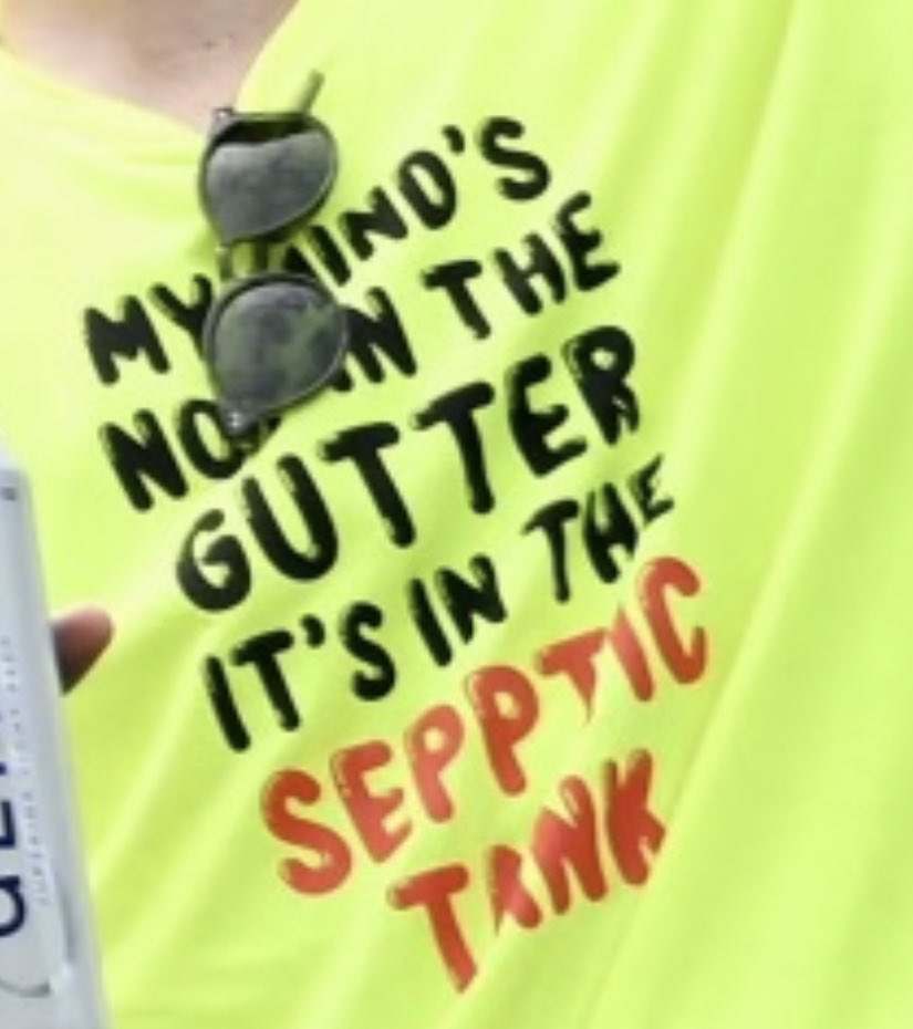 TheShotgunStart's tweet photo. We are getting reports and photographs of what we’re told is 15-20 people following Sepp Straka on every hole at the BMW Championship in these shirts. 

Everyone wants in the Sepptic Tank!!! https://t.co/Nbe1ioBYCx