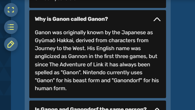 TriforceTony's tweet photo. This looks suspiciously similar to something that I wrote for Ganon's page, except it completely destroys the context and isn't true anymore. https://t.co/F3PxZ7jUrD