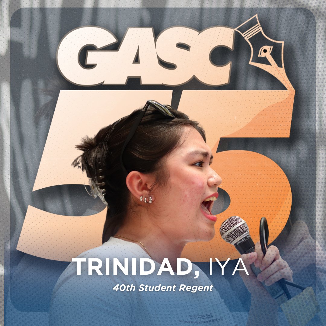 AngTagamasidUPM's tweet image. BREAKING | After hours of deliberation, Iya Trinidad from UP Baguio is officially been selected as the 40th Student Regent of the UP System. The SR is the sole representative of the student body in the Board of Regents, the highest decision-making body in UP.

#GASC55
#SR40