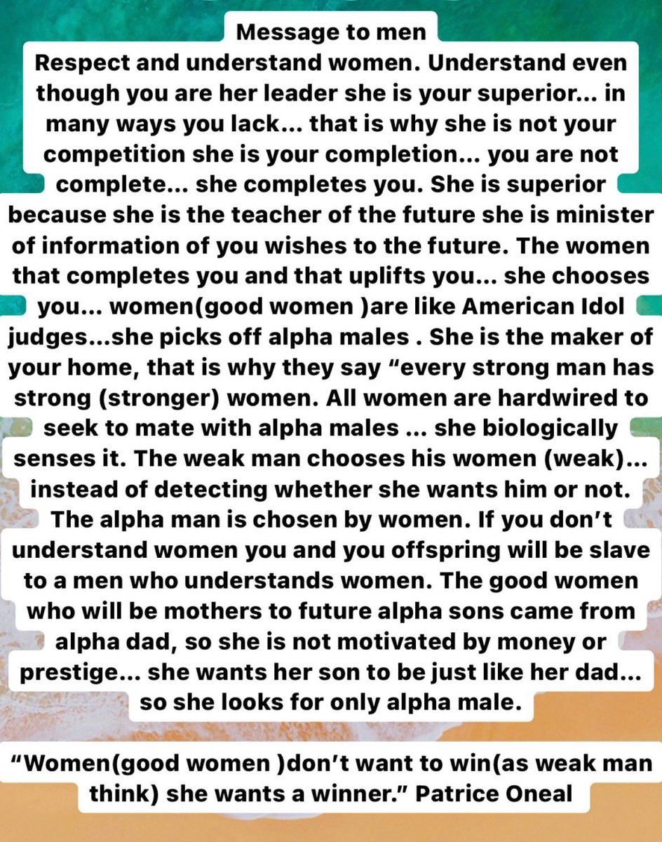 Understand women or become pawns of men