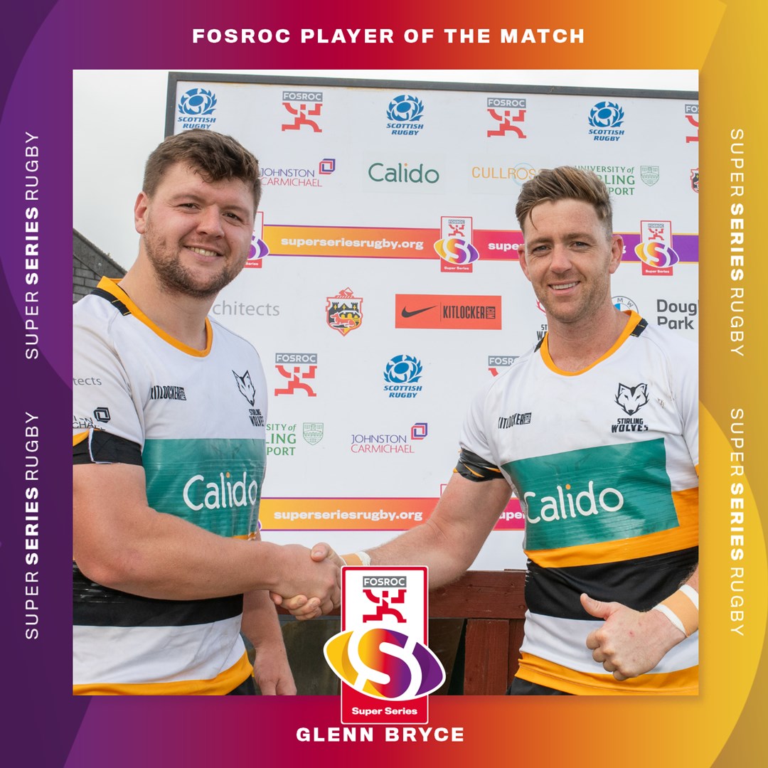 ScotRugbyPrems's tweet image. The FOSROC Player of the Match at Bridgehaugh this afternoon was Glenn Bryce! 🏅

Congrats Glenn 👏

@StirlingWolves | #FOSROCSuperSeries