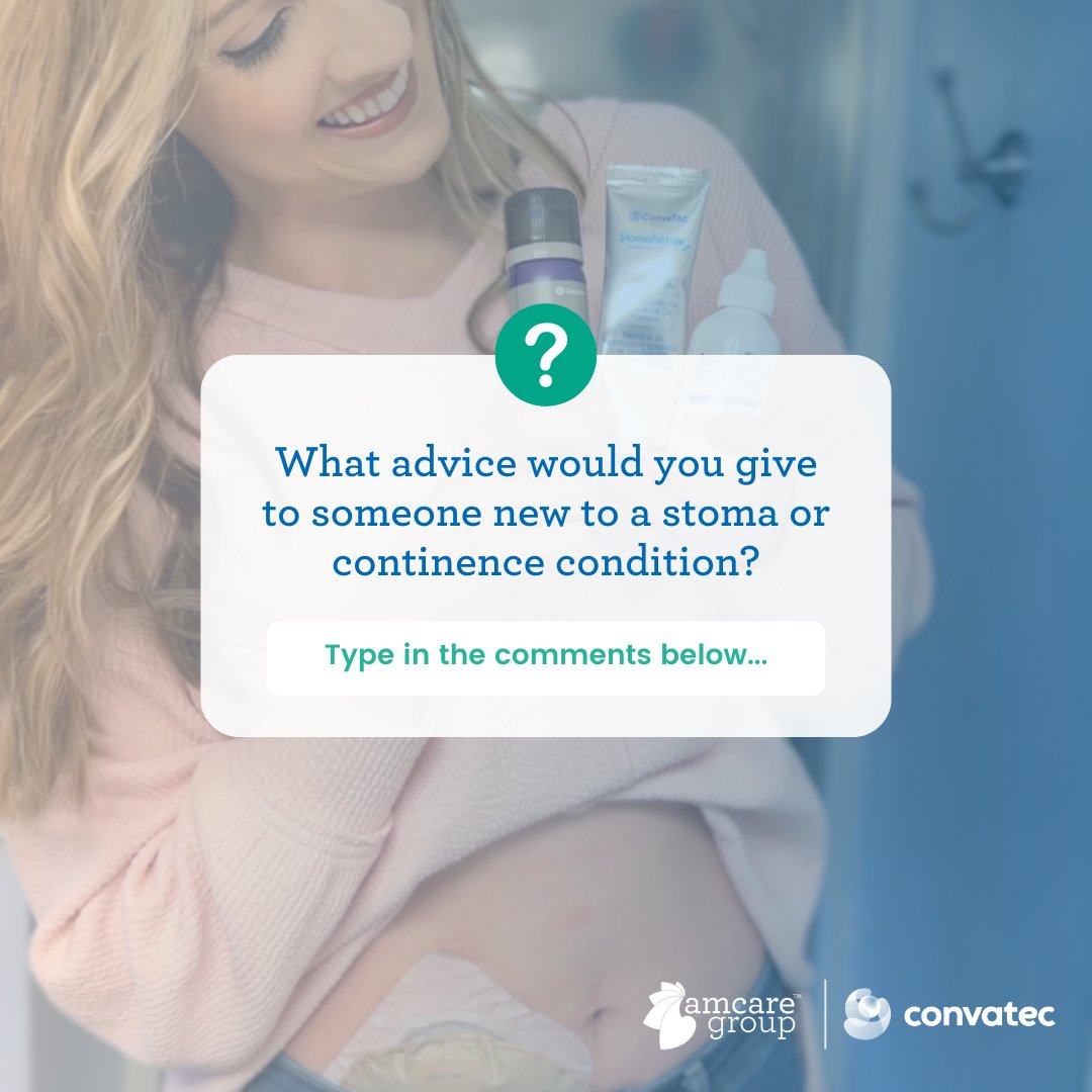 AmcareConvatec's tweet photo. If you are new to having a #stoma or #continence condition, social media can be an invaluable tool. What advice would you offer to those in a similar situation, based on your own experiences? ๐ค We'd love to hear from you in the comments section below ๐ฌ
#Amcare #forevercaring https://t.co/Ns1reWBpZo