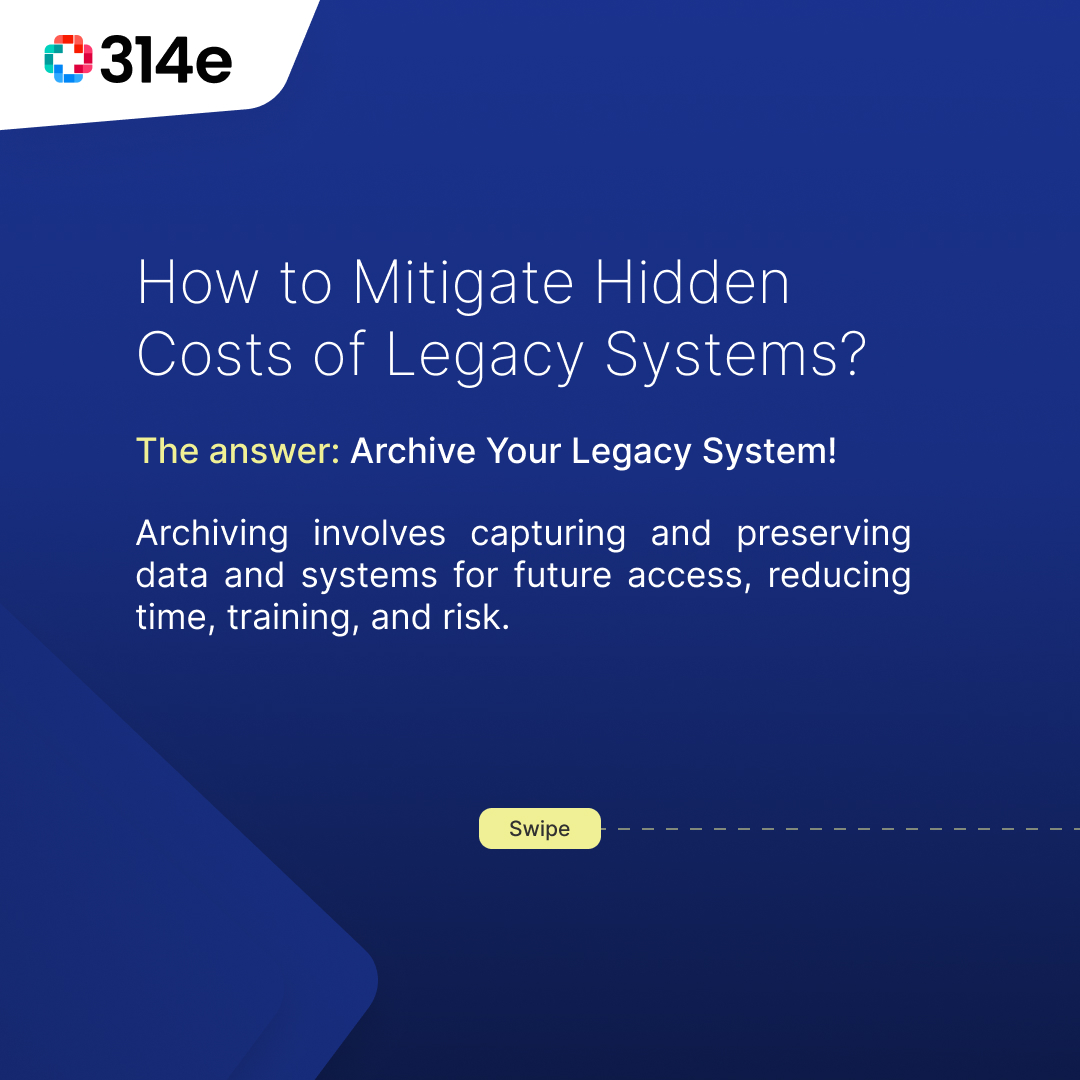 314e's tweet photo. How to mitigate the hidden costs of legacy systems?
The answer is - Archive your legacy system.
Discover how archiving can save you time, and training efforts, and minimize risks for a brighter tech future. π‘
#LegacySystemChallenges #ArchivingSolutions #HiddenCosts https://t.co/6iSoqqqmqk