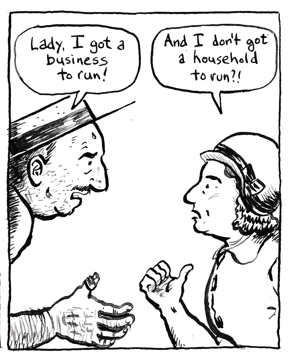 Dan Mazur (@danmazurcomics) on Twitter photo From "Will Eisner: a Graphic Biography," by Steve Weiner for me, coming from <a href="/NBMPUB/">NBM Graphic Novels</a>, Spring '25. Young Will (off-panel), gets a lesson in negotiations from his mother, Fannie, at a Brooklyn pushcart. #graphicnovels #comics #jewishhistory From "Will Eisner: a Graphic Biography," by Steve Weiner for me, coming from <a href="/NBMPUB/">NBM Graphic Novels</a>, Spring '25. Young Will (off-panel), gets a lesson in negotiations from his mother, Fannie, at a Brooklyn pushcart. #graphicnovels #comics #jewishhistory