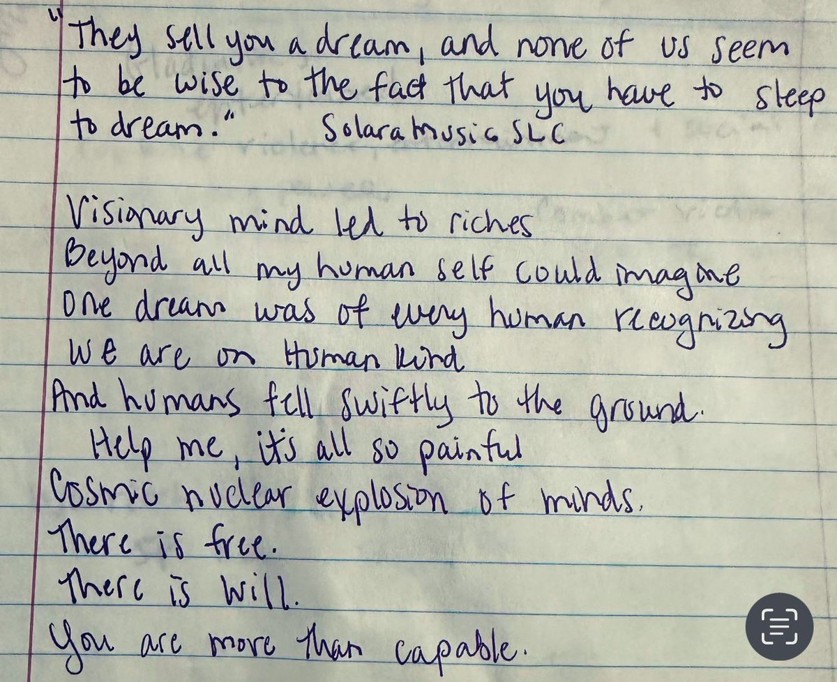 OliveFeint's tweet photo. #CallingAll ? to write advertisement. Then realized this journal entry may work ๐คฃ๐คฏ๐ .@SolaraMusicSLC quote inspired what I wrote #Humanity #Love #Spiritual https://t.co/OPm90zdnsu