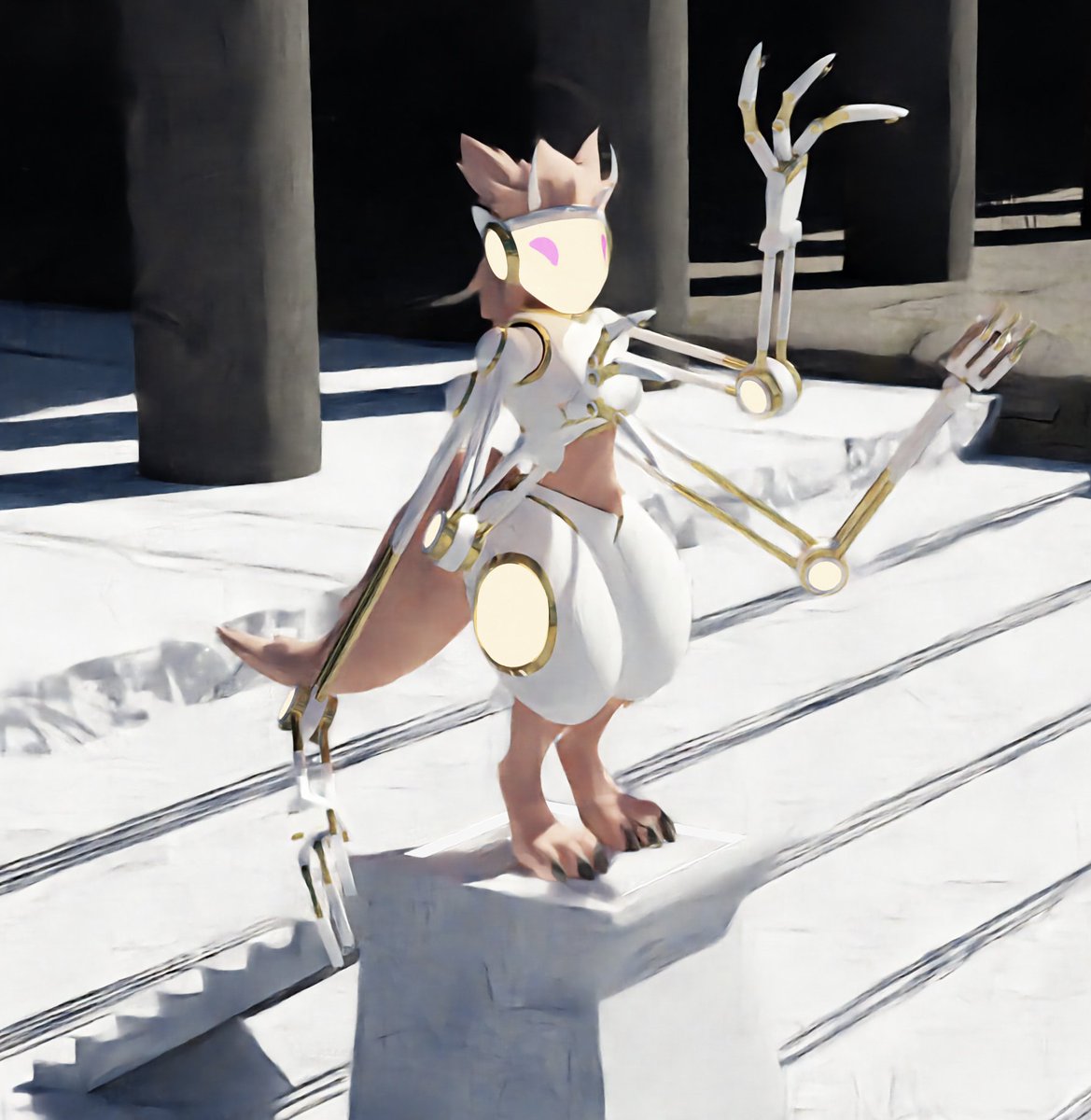 SimLutherProot's tweet image. Figured I could start posting some pieces of Lu, this one I did in Blender

Credits: nukude.gumroad.com/l/ueLiW for the base model
poliigon.com for base textures on background surfaces