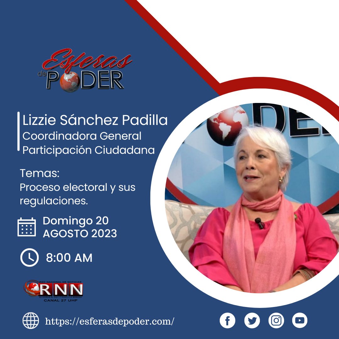 ¡Sintoniza @esferasdepoder_27 por <a href="/rnncanal27/">Canal 27 RNN</a> este domingo 20 agosto a las 8:00 AM