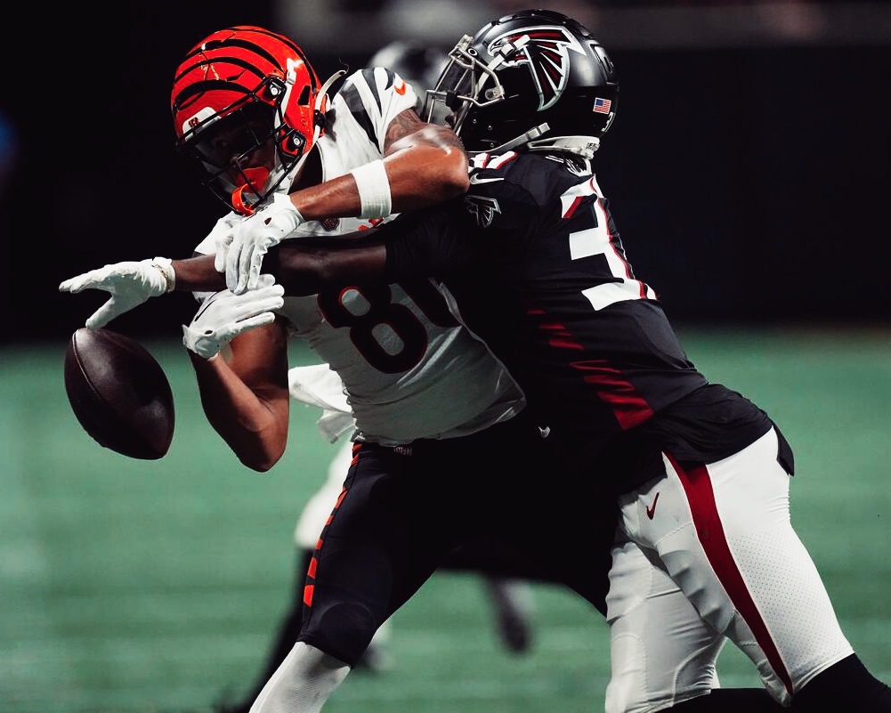 Falcons DB DeMarcco Hellams Vs Cincinnati:

🔴 89.9 Coverage Grade
🔴 1 INT | 1 PBU
🔴 43.1 Passer Rating Allowed