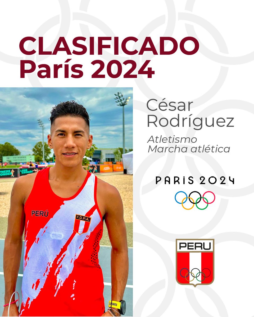 copteamperu's tweet photo. 🙌El atleta César Rodríguez estableció récord nacional y clasificó a los Juegos Olímpicos París 2024 , en los 20 km. de marcha atlética, en el marco del Campeonato Mundial de Atletismo que se realiza en Budapest, Hungría.

La Junta Directiva del COP felicita su esfuerzo. https://t.co/6QqOpmAKWP