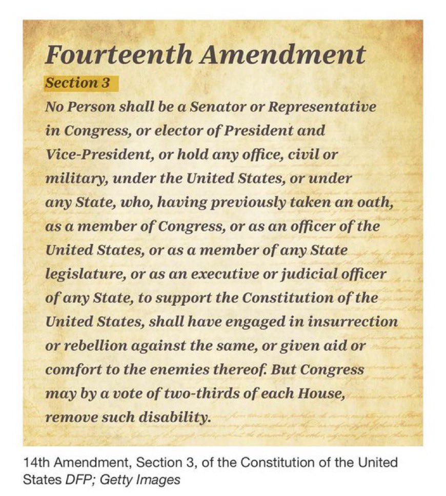 LePapillonBlu2's tweet photo. Who else wants every single maga-republican that was involved in the January 6th insurrection removed from office under the 14 amendment? 🤚🏽 https://t.co/WlrnhUnRBD