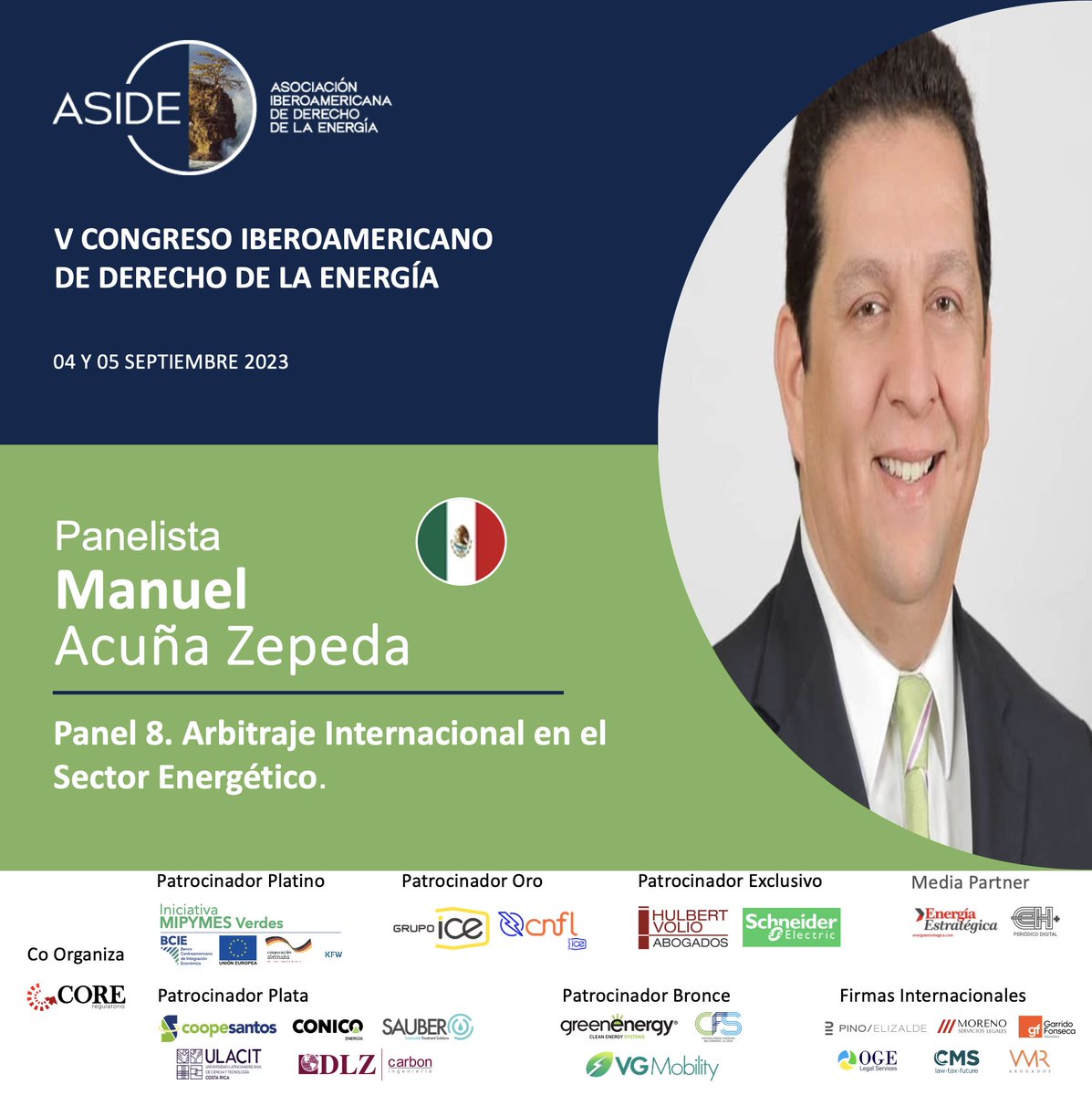 AsociacionIbero's tweet photo. Presentamos a nuestros expositores del Panel #8: "Arbitraje Internacional en el Sector Energético" de nuestro #CongresoASIDE Inscripciones abiertas en: https://t.co/KdMU5M767L
@CrAresep @CRMinae @BCIE_Org @KfW_int
@UEenCostaRica @energia1234 https://t.co/kIMoffumVO