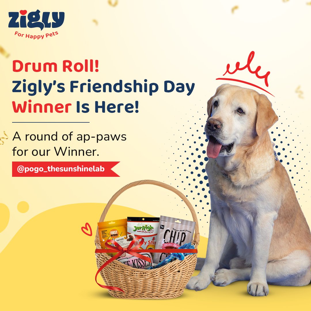 ziglyforpets's tweet photo. A round of ap-paws for our Winner.
@pogo_thesunshinelab ๐๐
#zigly #ziglyforpets #pets #petstagram #petsofinstagram #dogs #dogstagram #dogsofinstagram #doglife #dogmom #dogslife #catscatscats #catstagram #cats #cat #pets #petstagram #petsagram https://t.co/EDn8W0O9qe
