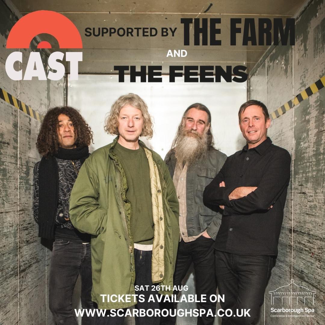 💥 This time next week indie legends <a href="/castofficial/">Cast</a> will be joining us in the Spa Grand Hall!

The show will feature special guest support from <a href="/TheFarm_/">The Farm</a> as well as local lads <a href="/feensband/">THE FEENS</a> 😍

📆 Saturday 26th August 
🎫 tinyurl.com/8cymac7t or ☎️ the Box Office on 01723 376774.