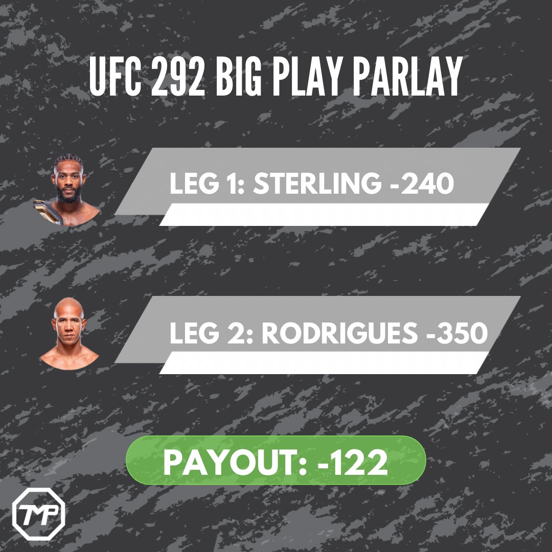 UFC 292 BIG PLAY PARLAY:

#ufc #ufc292 #mma #sportsbetting #sportsbettingadvice #sportsbettingtips #mmabetting #mmanews #bigplayparlay #danawhite #seanomalley #aljamainsterling