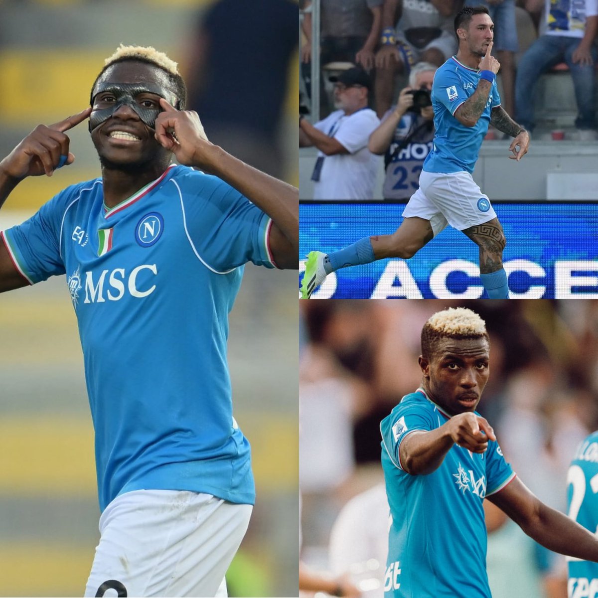 HTrickk's tweet photo. El #Napoli debutó con triunfo de 3-1 ante el #Frosinone con doblete de 🇳🇬 Victor #Osimhen y tanto de Matteo #Politano ¿Podrán los #napolitanos obtener el bicampeonato? El 🇲🇽 #ChuckyLozano se quedó en la banca, aún no es seguro que permanezca en el equipo, aunque no hay ofertas. https://t.co/bcfZWTLvyq