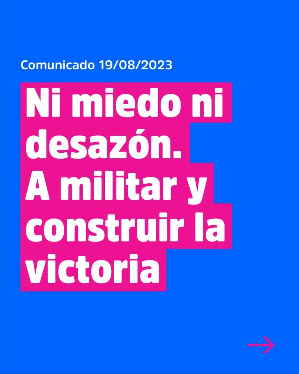 MovimientoEvita's tweet photo. NI MIEDO NI DESAZÓN. A MILITAR Y CONSTRUIR LA VICTORIA.

Los resultados del domingo en las PASO merecen un espacio de reflexión, pero sobre todo de acción. 

(1/2) https://t.co/uwh0KxSghF