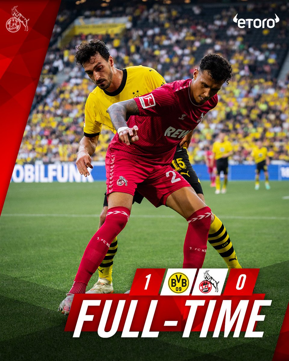 Full-time. Defeat in Dortmund.

An incredible performance, deserving of more.
___
🐝 1:0 🐐 #BVBKOE #effzeh