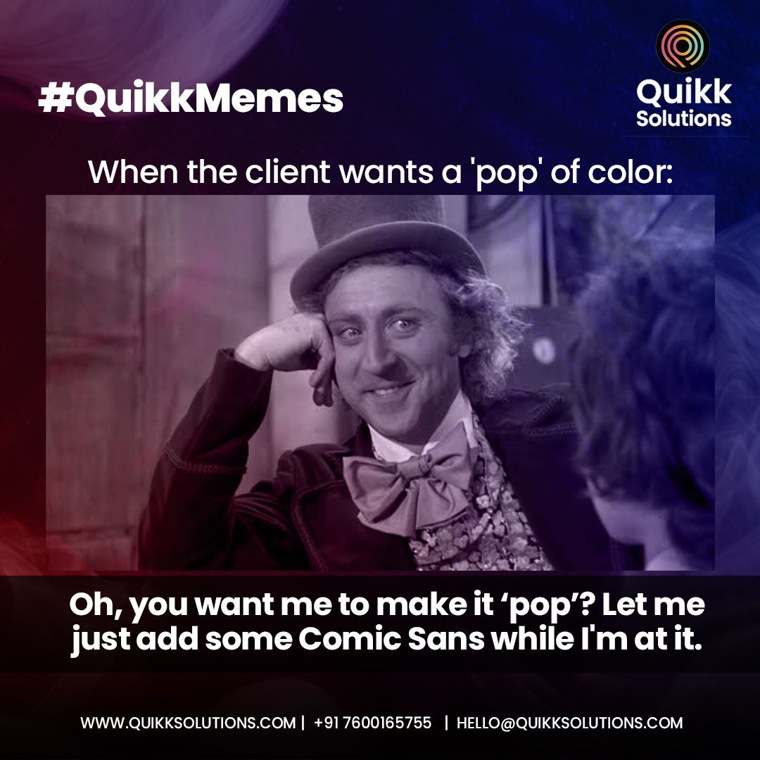 QuikkSolutions's tweet photo. Comic Sans: The Ultimate Pop-er (is not)!

#quikksolutions #meme https://t.co/wCwtVXXHP8