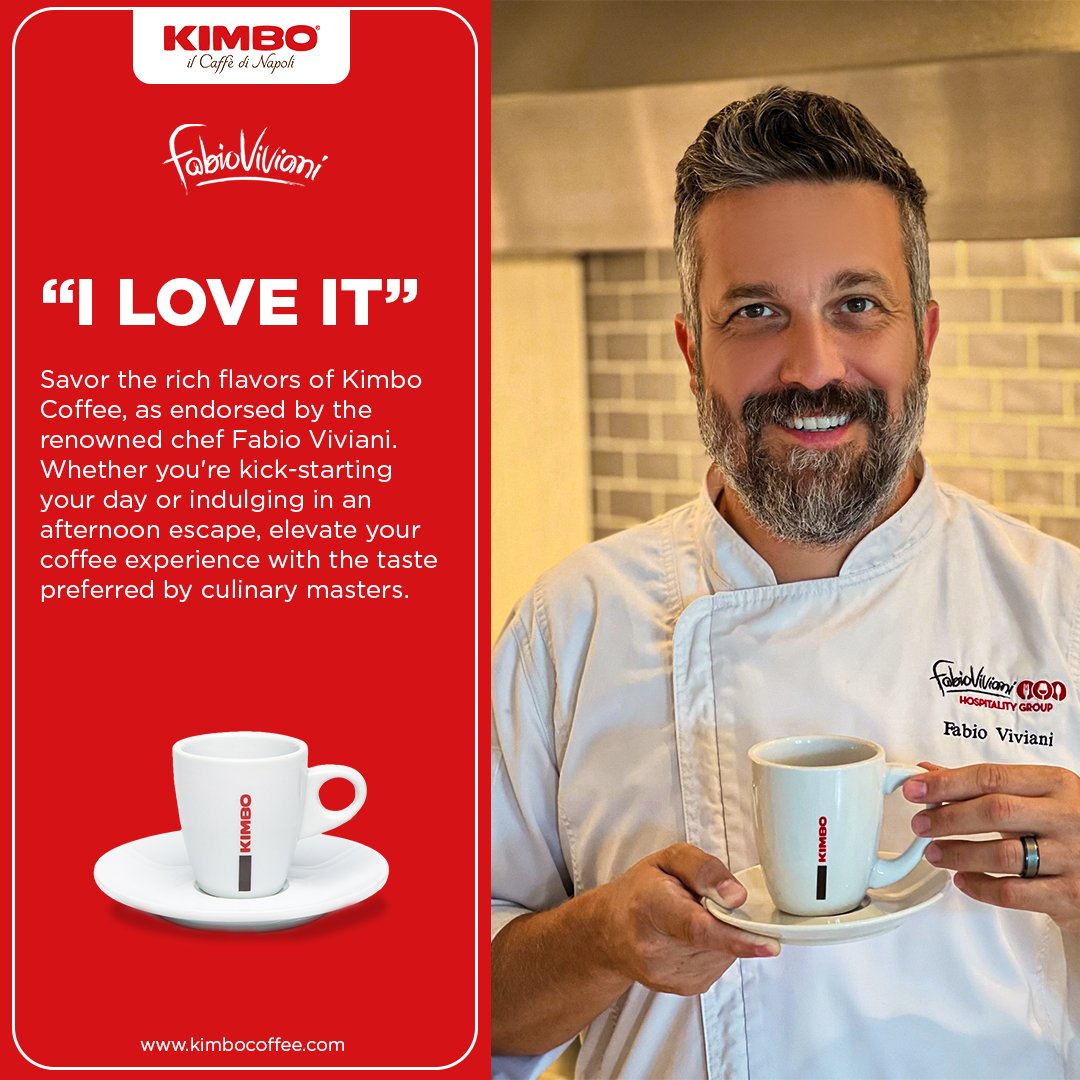 Savor the rich flavors of Kimbo Coffee, Whether you're kick-starting your day or indulging in an afternoon escape, elevate your coffee experience with us. ☕🇮🇹 Shop your favorite Kimbo Coffee at kimbocoffee.com #kimbocoffee #fabioviviani #coffeelovers