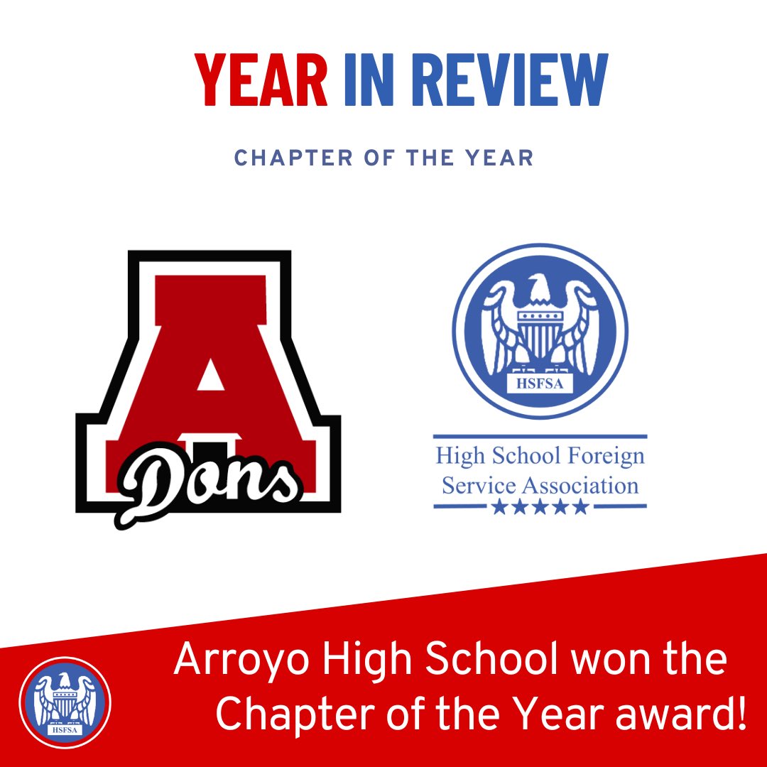 hsfsatoday's tweet photo. 🏆🎉 Applause for Arroyo High School! 🌟✨ Congratulations on winning the Chapter of the Year contest! 🏆🎊 With speaker lectures and a host of events, they were the most active chapter of the 2022-2023 academic year! 🙌🗣️🌍 #ChapterOfTheYear #HSFSAChampions #LeadersOfTomorrow https://t.co/pBgjOwJdKx