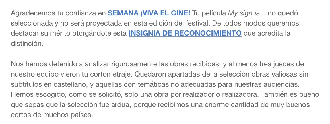 galainos's tweet photo. A estas alturas nos llega una insignia de reconocimiento del Festival @VivaelCine1 . ¡Qué alegría!
#MiSignoEs
#FestivalVivaElCine
#CRAPuenteDeDomingoFlórez https://t.co/hcUrDnqzYj