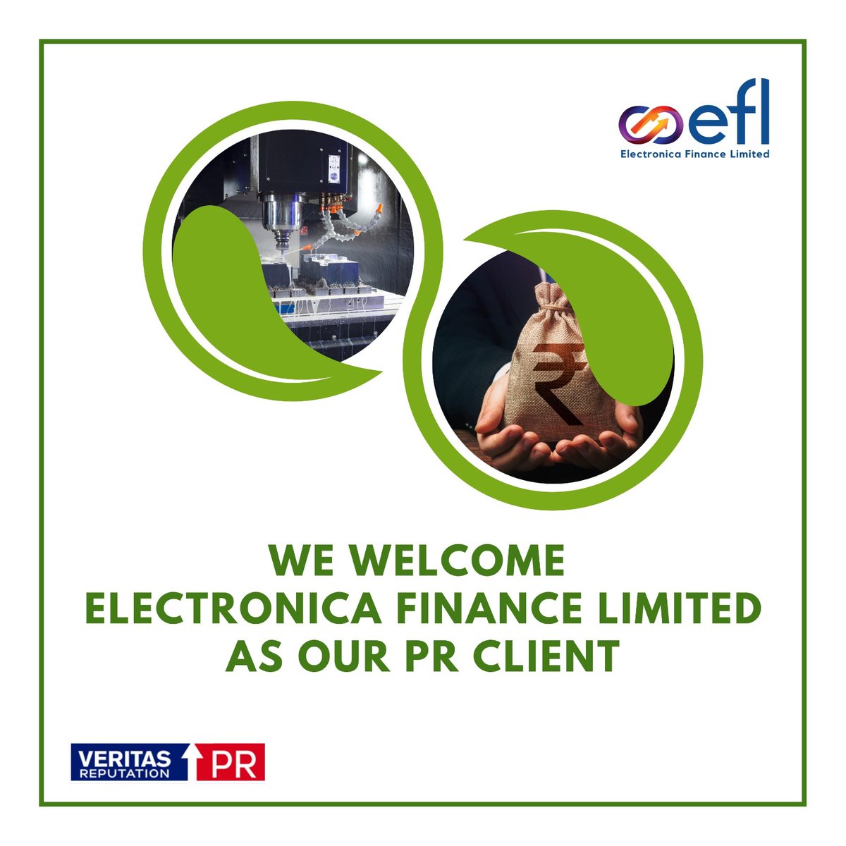 VRPR_India's tweet photo. We welcome our new client, Electronica Finance Ltd. @we_EFL , one of the leading #NBFC offering collateral-free loans to #MSMEs &amp; #SMEs sector.

#VeritasReputationPR #EFLIndia #PRAgency #PublicRelations #financialservices #msmeloans https://t.co/8A093zUQjE