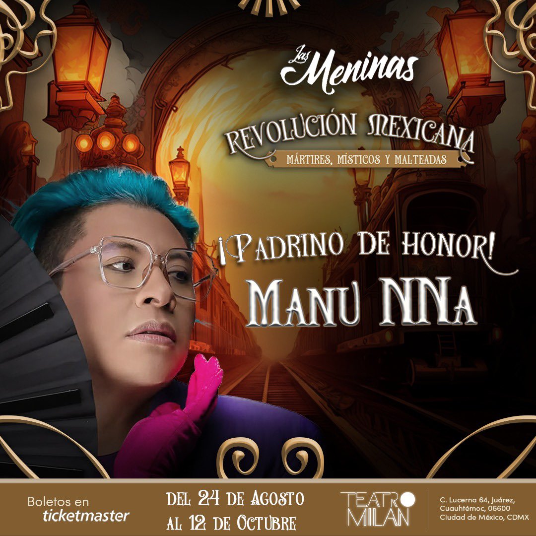 ¡Nuestro querido Padrino de temporada será <a href="/manunisima/">LaDivaDelStandUp ManuNNa</a>! 👑🇲🇽🚂🔥

Nos vemos el 24 de Agosto a las 8:45 p.m. en el <a href="/teatro_milan/">Teatro Milán</a>