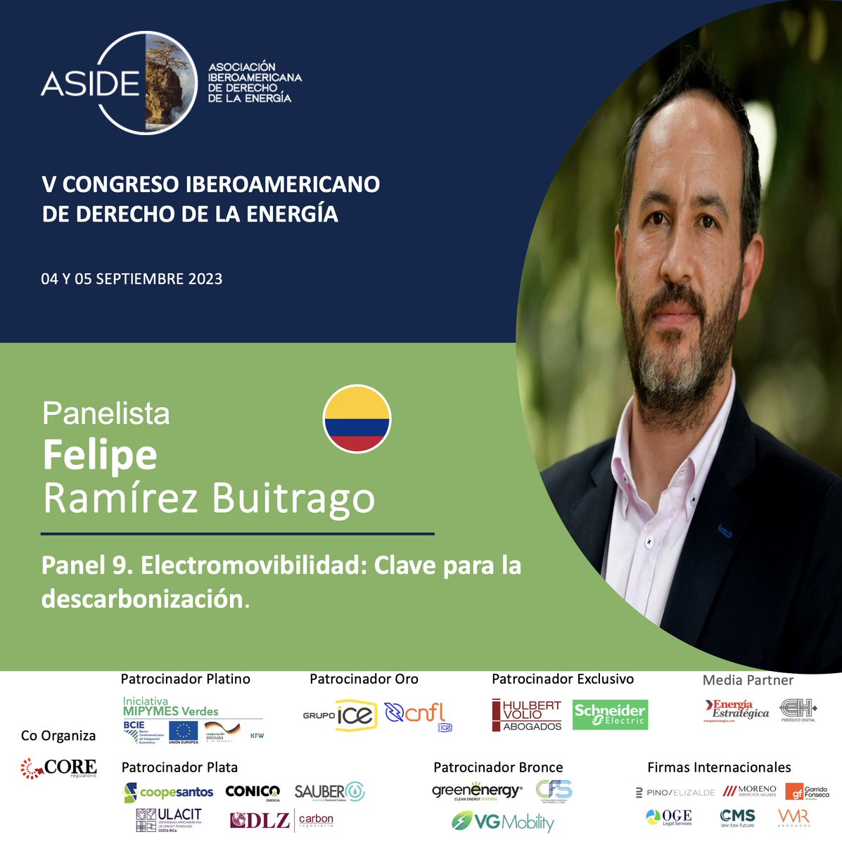 AsociacionIbero's tweet photo. Presentamos a nuestros expositores del Panel #9: "Electromovilidad: Clave para la Descarbonización" de nuestro #CongresoASIDE. Inscripciones abiertas en: https://t.co/KdMU5M767L
@CrAresep @CRMinae @BCIE_Org @KfW_int
@UEenCostaRica @energia1234 https://t.co/Bt7hQp4HnI