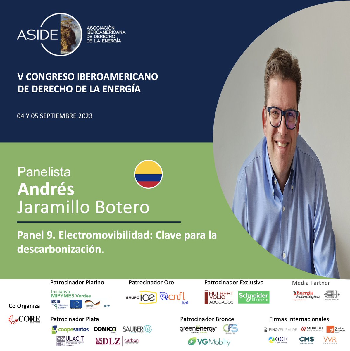 AsociacionIbero's tweet photo. Presentamos a nuestros expositores del Panel #9: "Electromovilidad: Clave para la Descarbonización" de nuestro #CongresoASIDE. Inscripciones abiertas en: https://t.co/KdMU5M767L
@CrAresep @CRMinae @BCIE_Org @KfW_int
@UEenCostaRica @energia1234 https://t.co/Bt7hQp4HnI