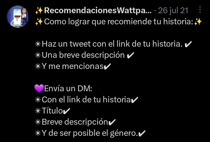 ✨RecomendacionesWattpad✨ tweet media