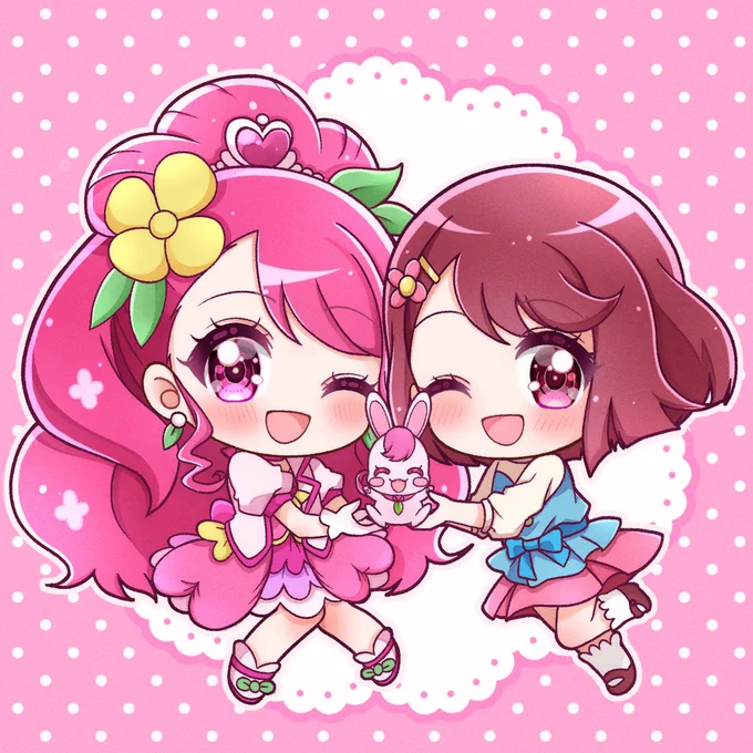 重なる二つの花!ぷにぷにキュアグレース&amp;花寺のどかラビ! 