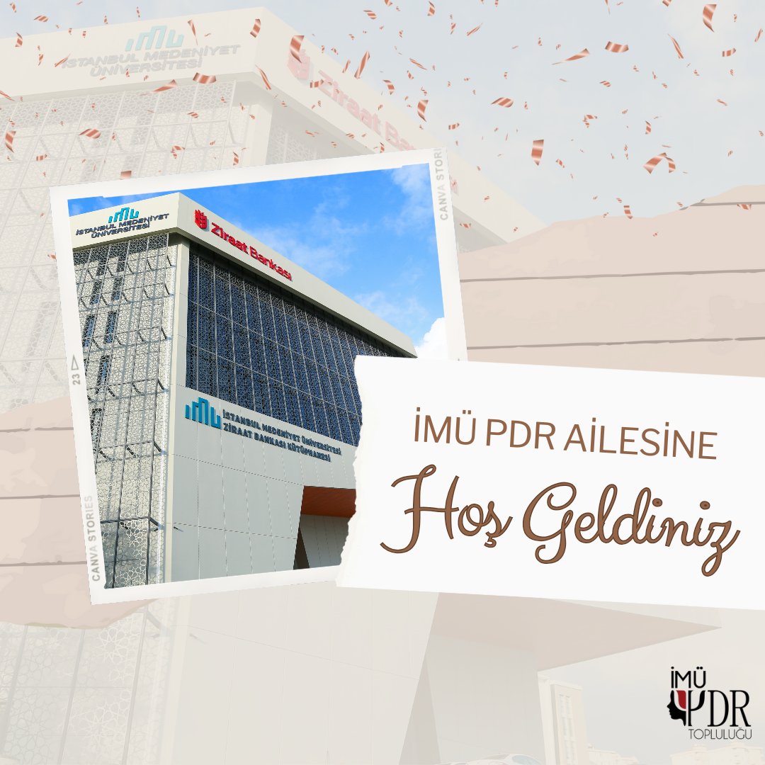 Aramıza Hoş Geldiniz 🥳
2023 YKS yerleştirme sonuçları açıklandı. İMÜ PDR'ye yerleşen arkadaşlarımızı tebrik ediyoruz!🥰✨
Yeni dönemin ve önümüzdeki yılların sizler için güzel geçmesi dileğiyle ☺️💖🫶🏻
#yks23 #imüpdr #tercih23