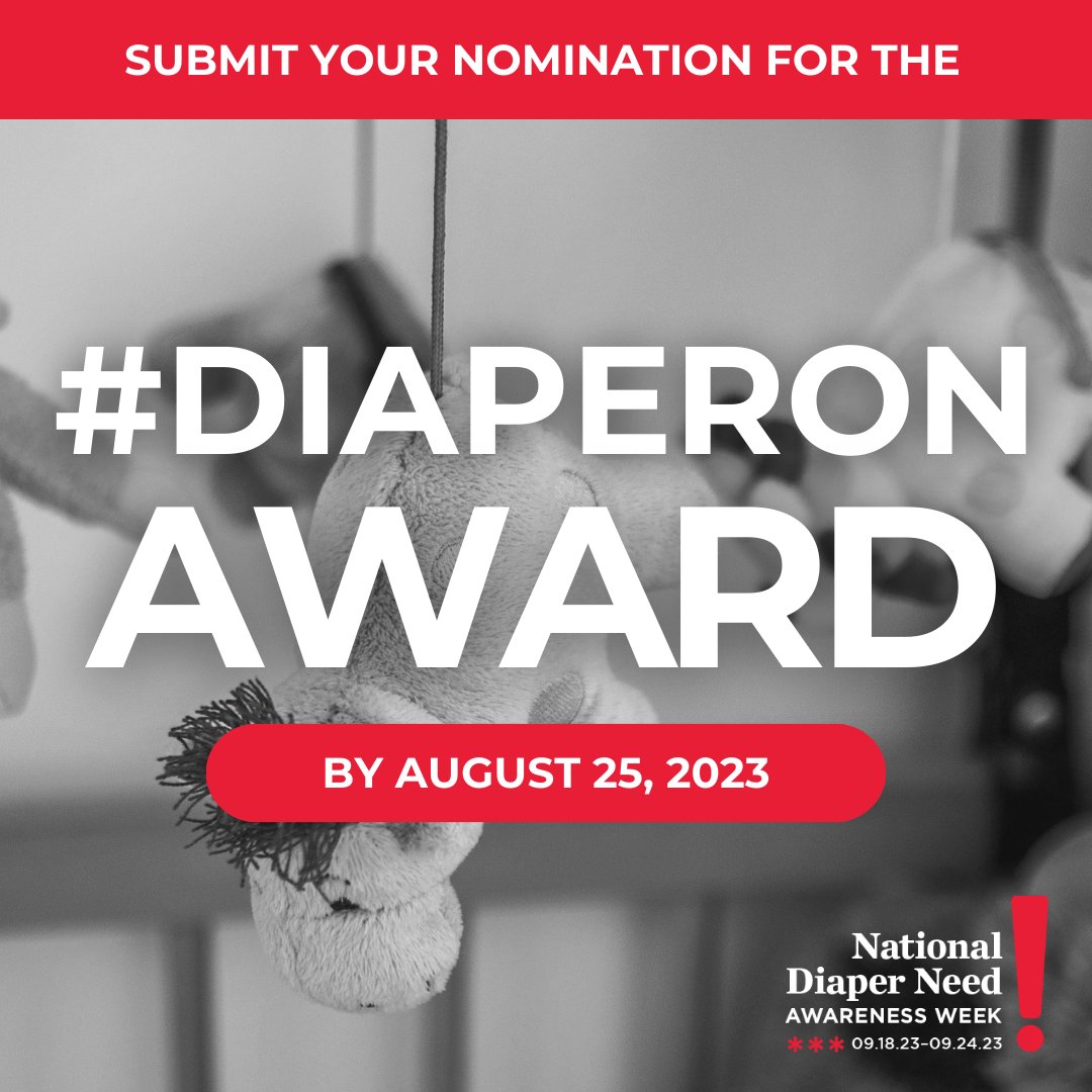 Do you know a phenomenal volunteer, board member, or staff member who goes above and beyond in their work to #EndDiaperNeed? Nominate them to be a recipient of our #DiaperOn Awards during National Diaper Need Awareness Week at the link below!   

ndbn.tfaforms.net/4938499