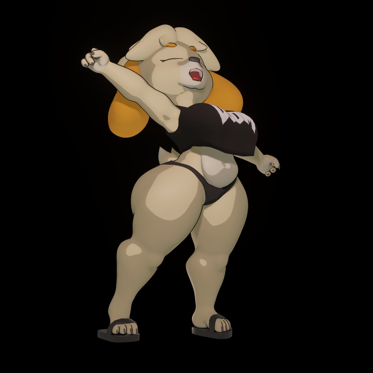 PawFox101's tweet photo. Hi there, I finally finished this Isabelle model! Riggied and all, even ready to port it to vrchat (something I will do in the near future) I had to re-post this again due to problems with the previous post. 🐶✨

Art style Inspired by @PurpsYoshi https://t.co/e5nqSXRYPH