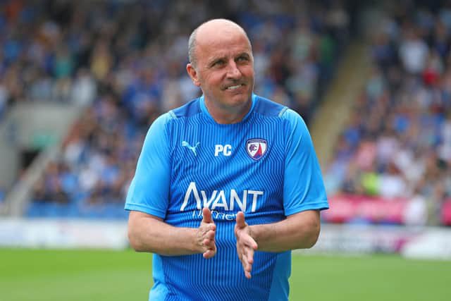 LiamNorcliffe's tweet photo. Looked up from my laptop when all the craziness was going off and saw Paul Cook running towards Harry Tyrer and thought ‘yeah, wouldn’t want anyone else managing this club. What a leader.’ #Spireites https://t.co/zVYpcESAjk