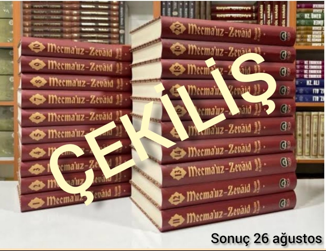 rivayet_nakil's tweet photo. 📚Kitap Çekilişi

💢Nurefdin el Heysemi'nin 20 ciltlik Mecmau'z Zevaid isimli eserini bir kişiye hediye ediyorum inşaAllah.

✅Şartlar: Hesabı takip etmek, gönderiyi beğenmek ve rtweet yapmak

📣Sonuç 26 ağustos'da açıklanacak inşaAllah... https://t.co/Lm55C52RwK