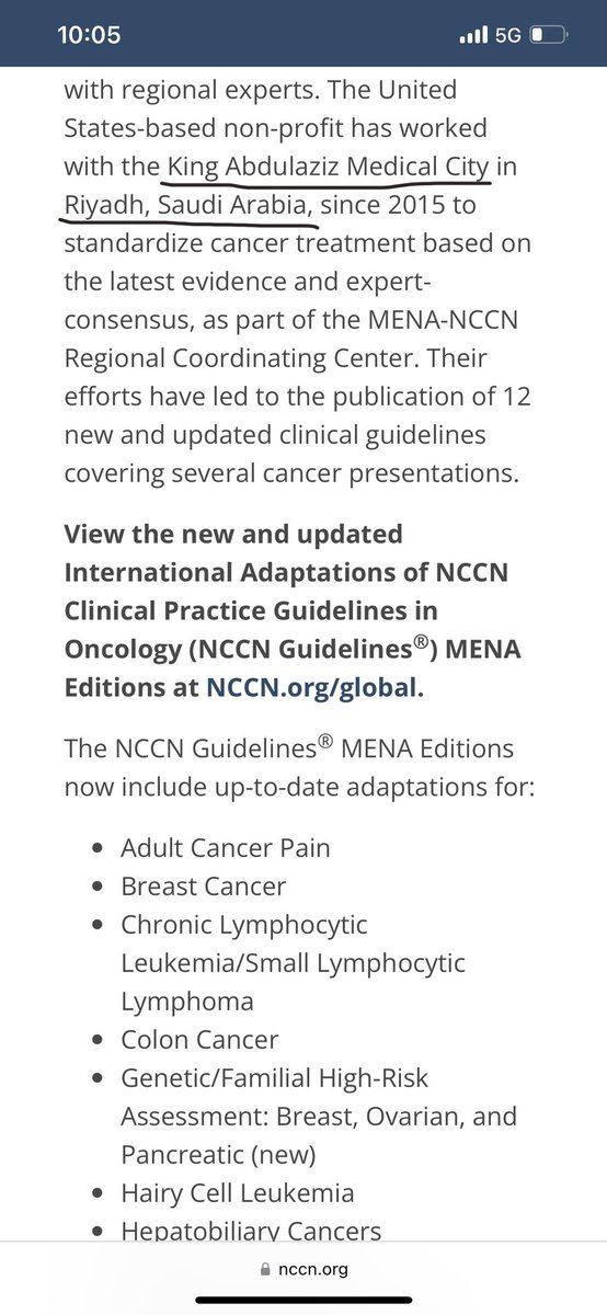 Dr_Kanaan07's tweet image. بفضل الله تم نشر خبر اصدار توصيات علاج الاورام ل مجموعة الشرق الاوسط و شمال افريقيا في موقع الشبكة الامريكية لعلاج الأورام و تم ذكرنا 🇸🇦 @NGHAnews كقادة لهذا التجمع الاقليمي .. الحمدلله 🙏🏻

إليكم رابط الخبر ادناه 

nccn.org/home/news/news…