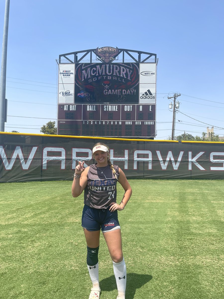 BFrelke's tweet photo. I am so excited and happy to announce my verbal commitment to continue my academic and athletic softball career to McMurray university. I want to thank my grandparents, coaches, and friends for everything that has been a process for many years. #GOWARHAWKS!!! 🖤🤍🦅#verbalCommit https://t.co/hV9fPoEo8F