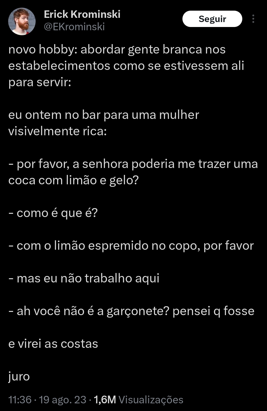 fried on X: o cara admite q não há ofensa nenhuma em ser confundido com  trabalhador, mas se sentiu tão ofendido (pelos outros!) que resolveu usar a  ofensa como forma de hobby.