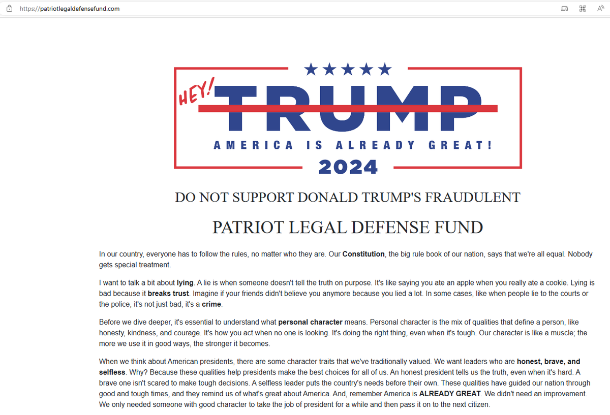 YourAnonNews's tweet photo. HACKED: Hackers infiltrate Trump's Patriot Legal Defense Fund website https://t.co/wIVjnY7vdE
Archive: https://t.co/WoddWAR1fE
#Anonymous https://t.co/5PjdJF8Tcu