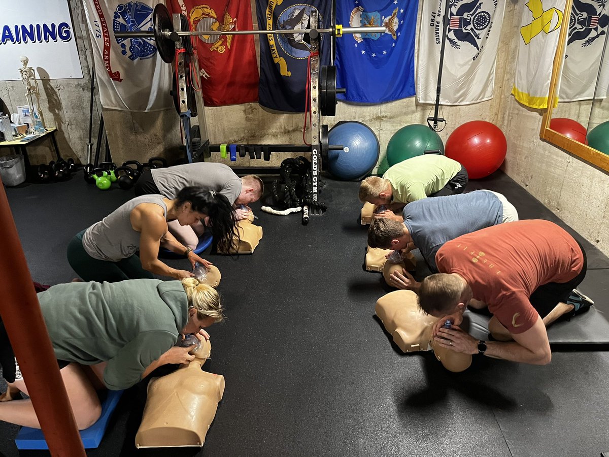 CPR/AED training for a local gym (The FIT). Great people and it makes me happy they are all keeping up to date on their certifications. #cpr #aed #cpraed #lifesavingskills