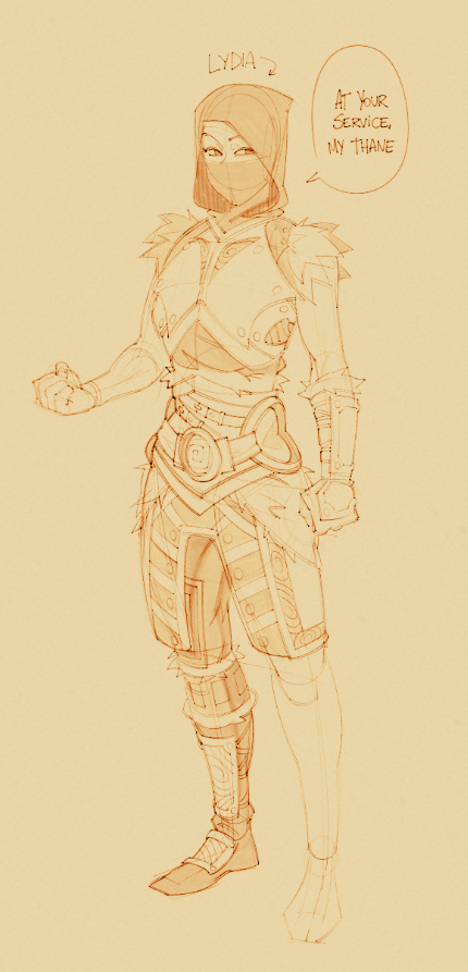 KabbageUdon's tweet photo. i recently started a new character in Skyrim so I decided to sketch out some "inside jokes"

#art #Skyrim #sketch #rkgk https://t.co/raiTQL2UyJ