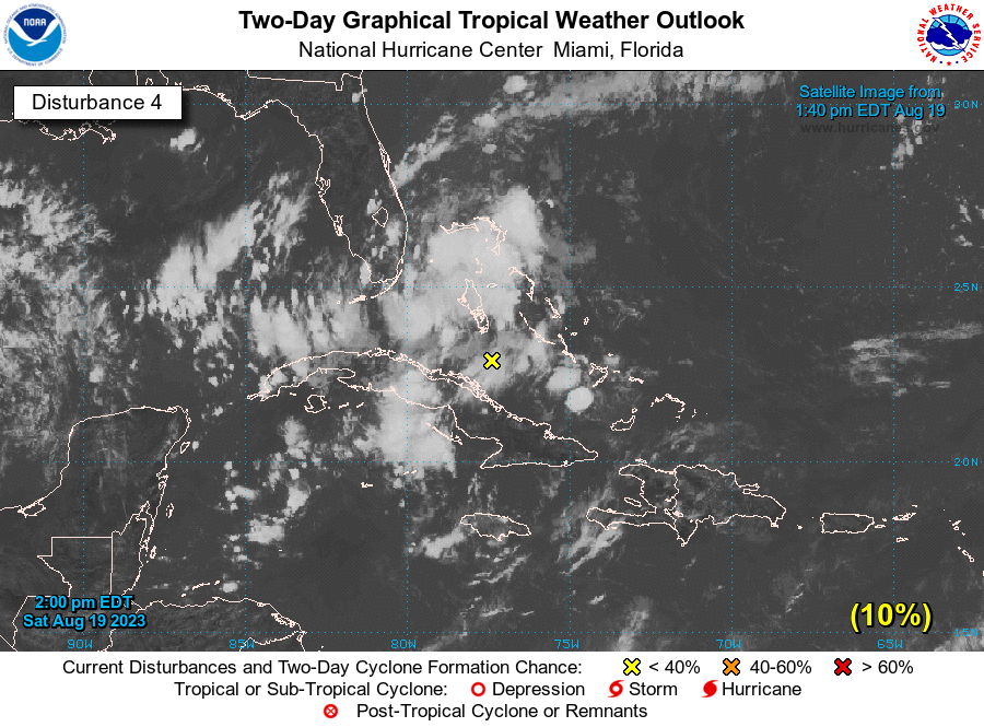 2pm EDT Sat 19 August: There are now 5⃣ systems we are currently monitoring in the NATL basin for TC formation. 

Of these features, both Invest #90L near the Windward Islands &amp; another system near the Bahamas pose a risk of land impacts.

Latest Outlook:nhc.noaa.gov/gtwo.php?basin…