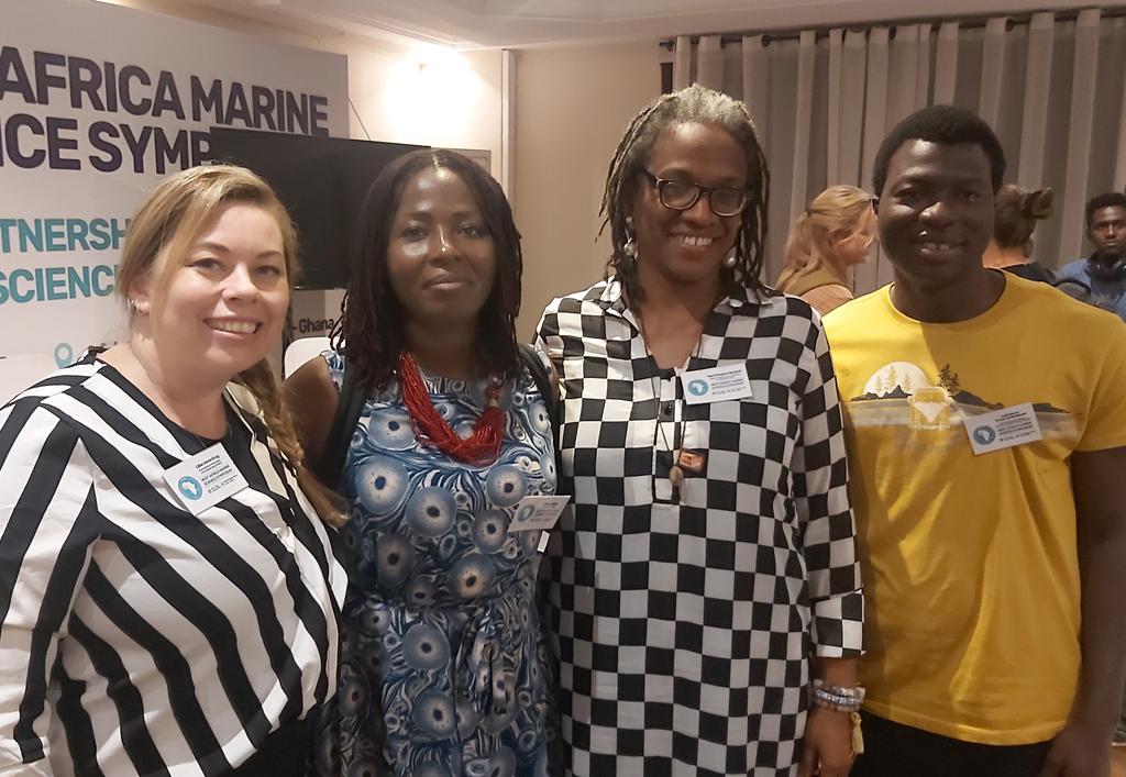 #AlumniNews NANO members (left to right) Lilian Krug, @EdemMahu (#WAMSS principal coordinator), @ngozimoguguah and Gerard Zinzindohoue marking presence at @WamssMeeting.