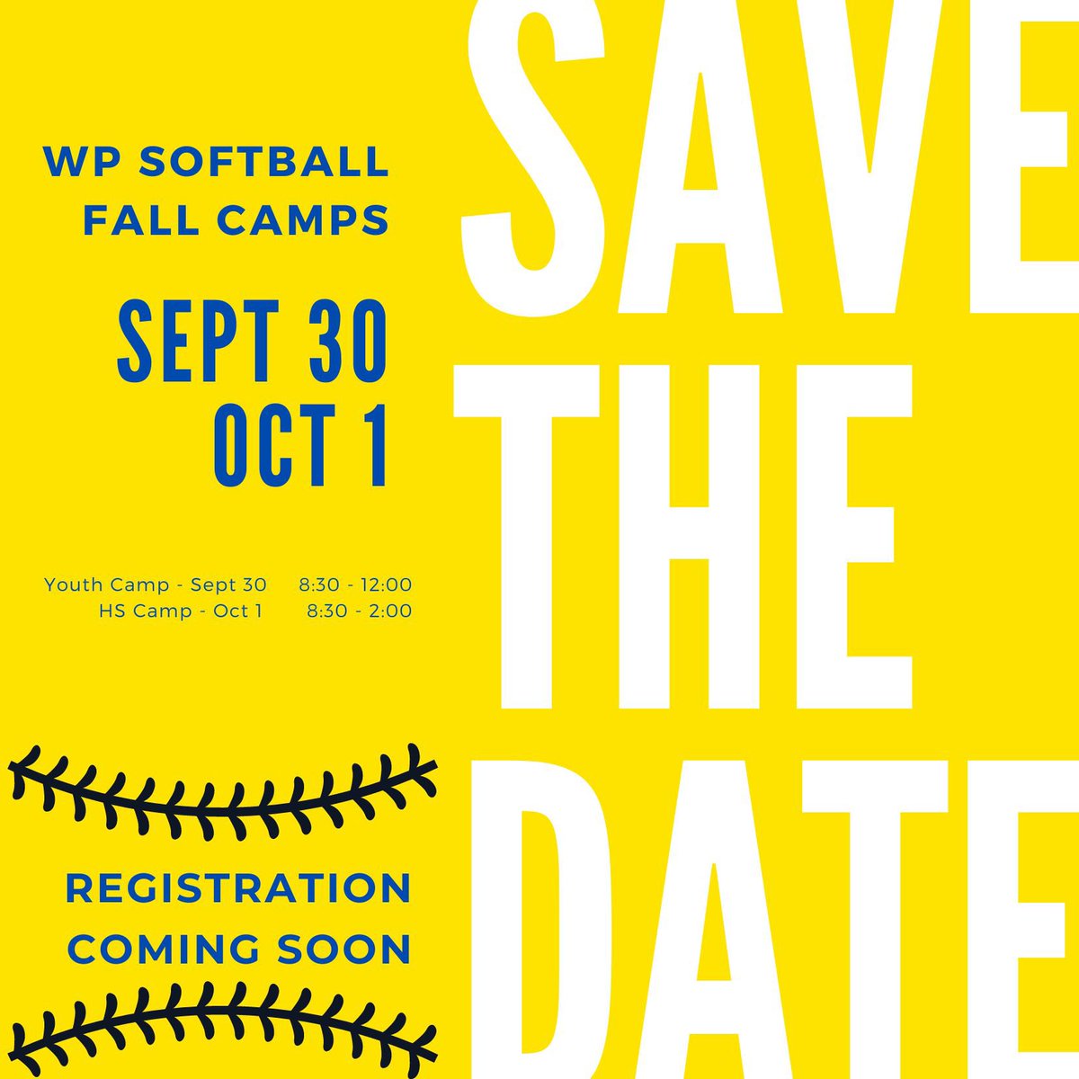WP Softball Camps coming soon!