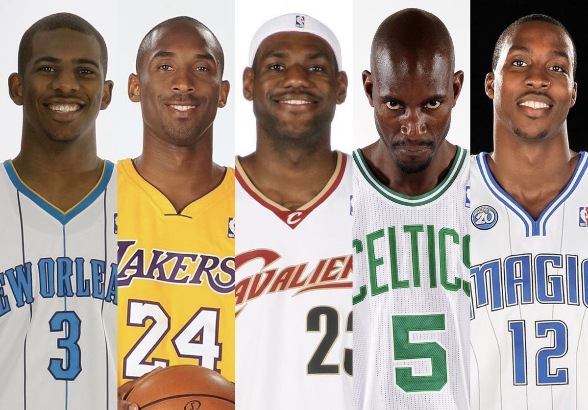 2008/09 NBA All-Defensive 1st Team:

G, Chris Paul, New Orleans Hornets
G, Kobe Bryant, Los Angeles Lakers
F, LeBron James, Cleveland Cavaliers
F, Kevin Garnett, Boston Celtics
C, Dwight Howard, Orlando Magic
