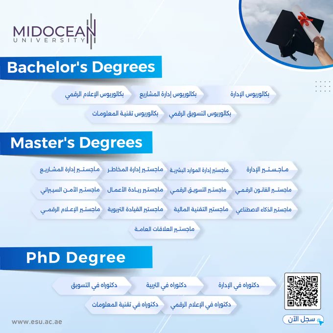 rahaf_mzf's tweet photo. @UMidoceanUae تخصصات المستقبل الرقمي 
#جامعة_ميدأوشن 
#MidoceanUniversity https://t.co/3Qgt6A5POL
